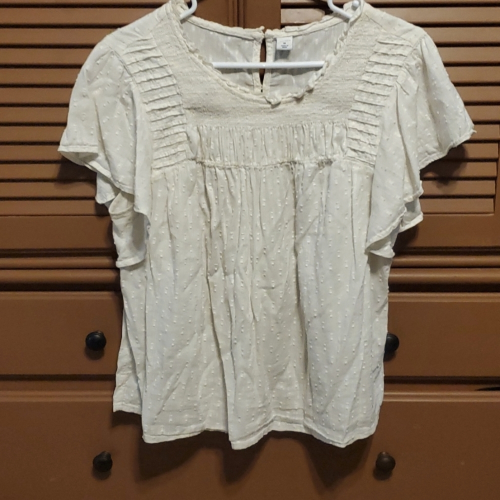 Old Navy Tunic Cream Blouse M